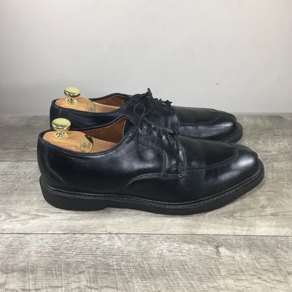 Mens Allen Edmonds Ashton Derby Leather Split Toe Oxfords Black Shoes Size 10.5